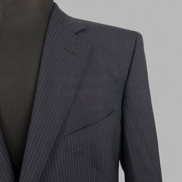 Brooks Brothers 346 Black Striped 2-Piece Suit 43R- Pants W46xL28 - Picture 4 of 16